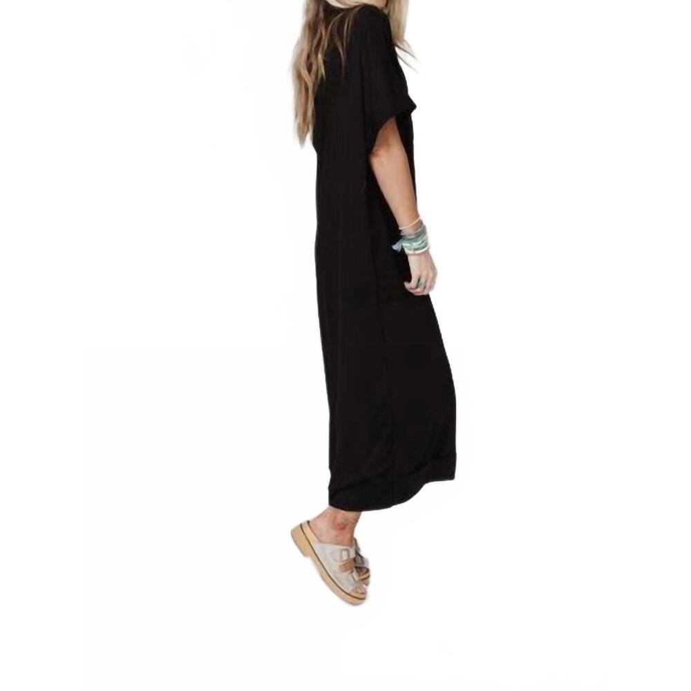 NEW THREE BIRD NEST short sleeve t-shirt maxi dress in black - Picture 5 of 5